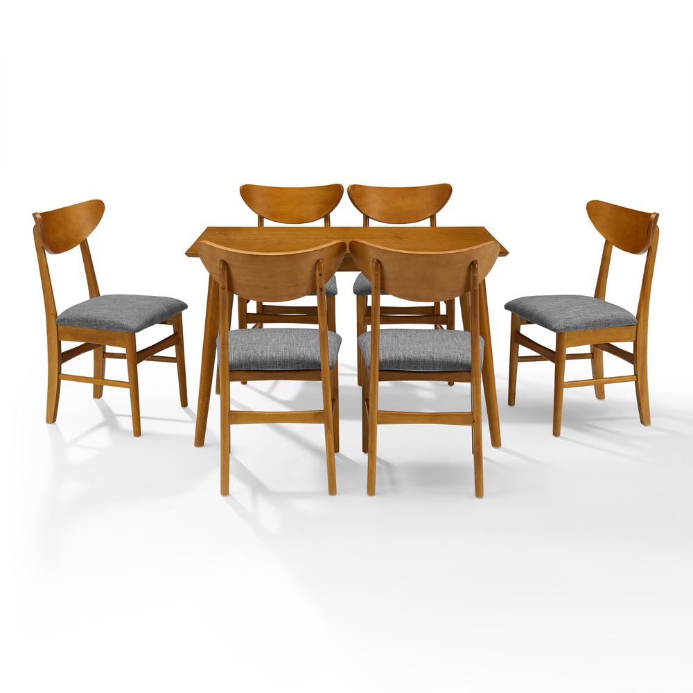 Landon 7Pc Dining Set Acorn - Table, 6 Wood Chairs. Picture 7