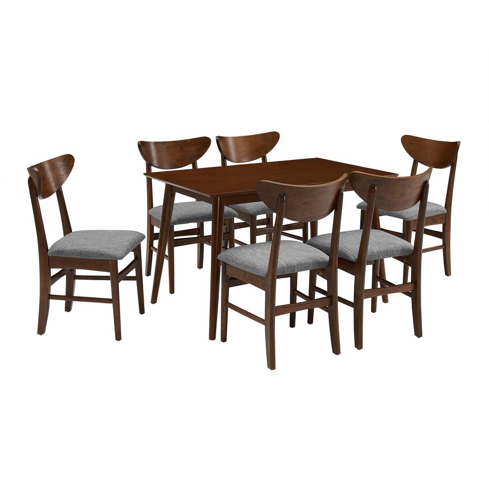 Landon 7Pc Dining Set Mahogany - Table, 6 Wood Chairs. Picture 3