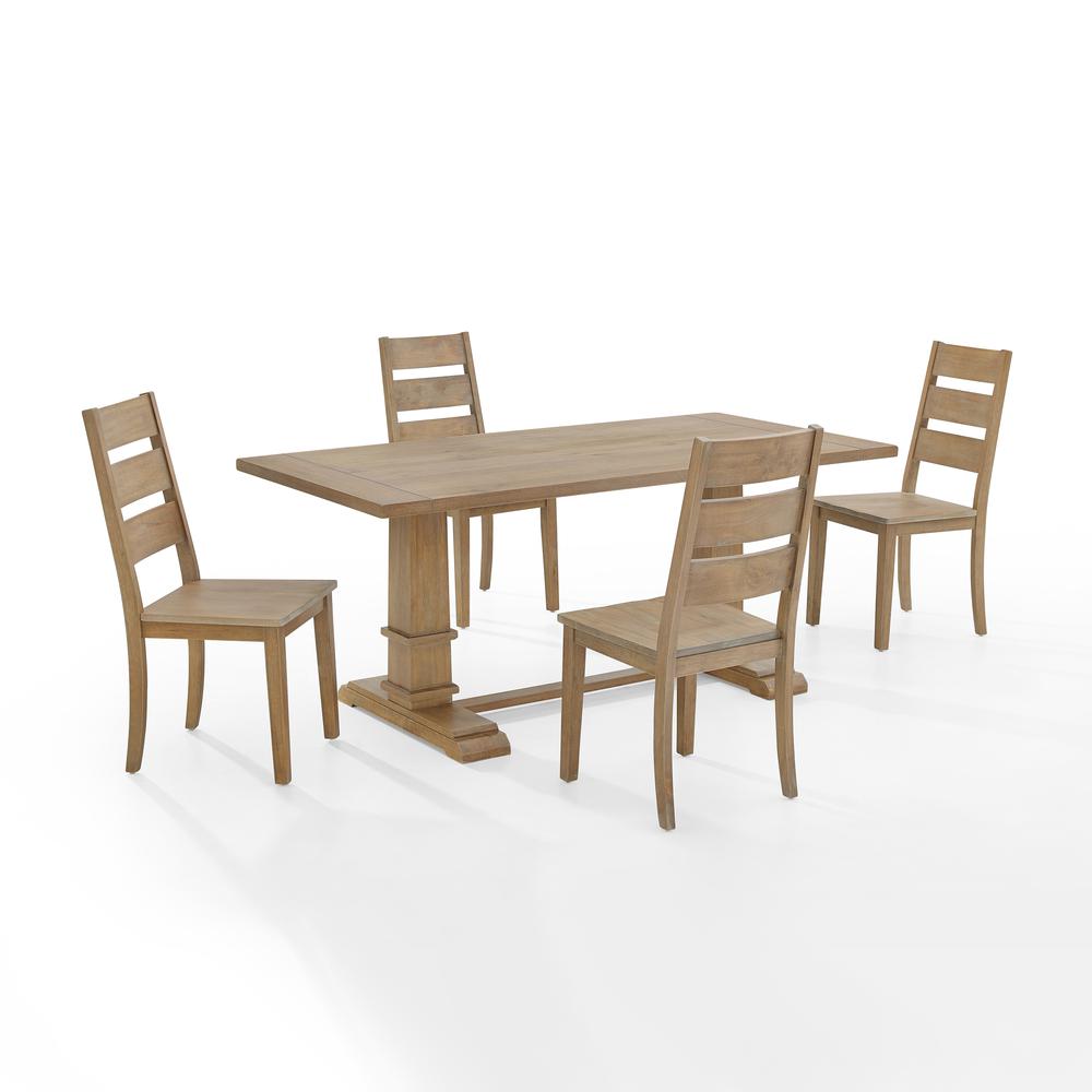 Joanna 5Pc Dining Set Rustic Brown - Table & 4 Ladder Back Chairs. Picture 6