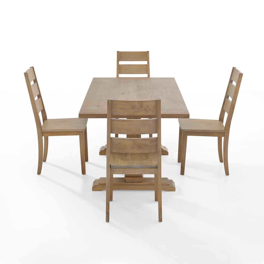 Joanna 5Pc Dining Set Rustic Brown - Table & 4 Ladder Back Chairs. Picture 8