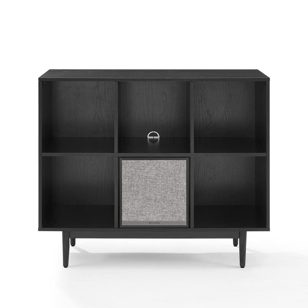 Liam 6 Cube Record Storage Bookcase With Speaker Black - Bookcase & Speaker. Picture 3