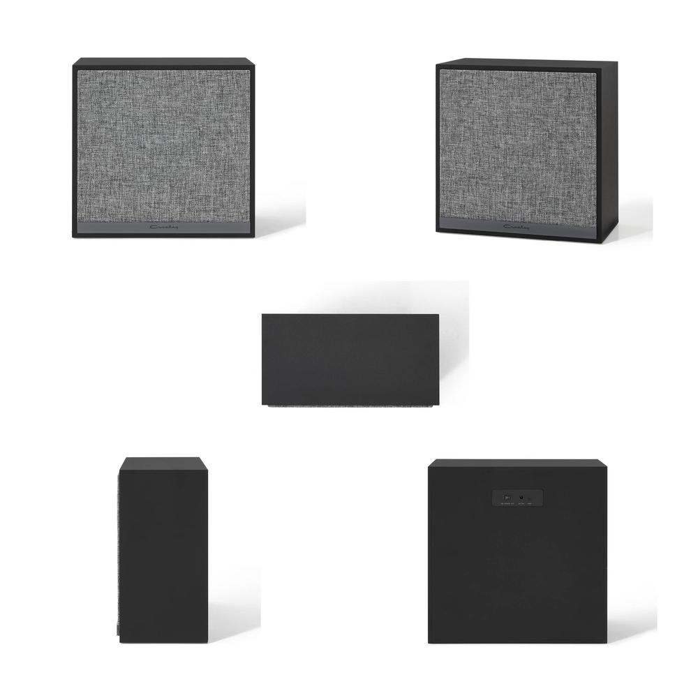 Liam 6 Cube Record Storage Bookcase With Speaker Black - Bookcase & Speaker. Picture 4