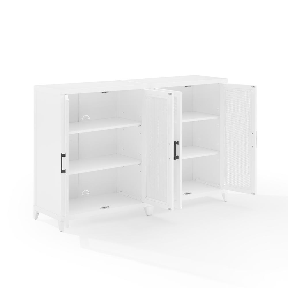 Milo 2Pc Media Storage Cabinet Set White - 2 Storage Pantries. Picture 10