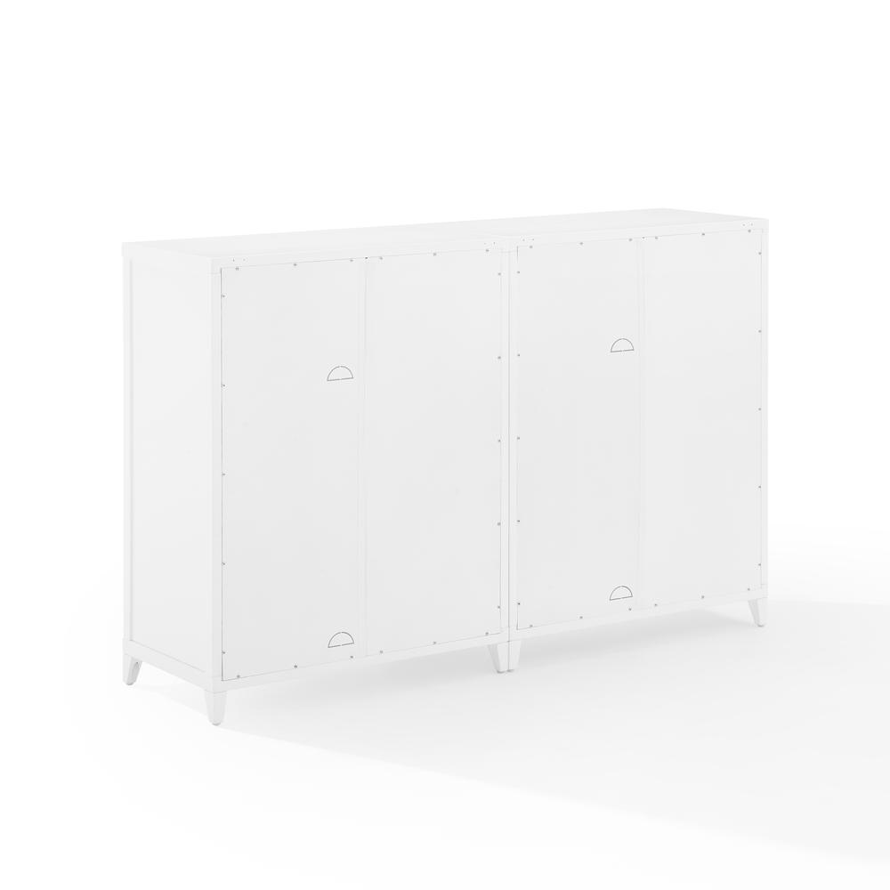 Milo 2Pc Media Storage Cabinet Set White - 2 Storage Pantries. Picture 11
