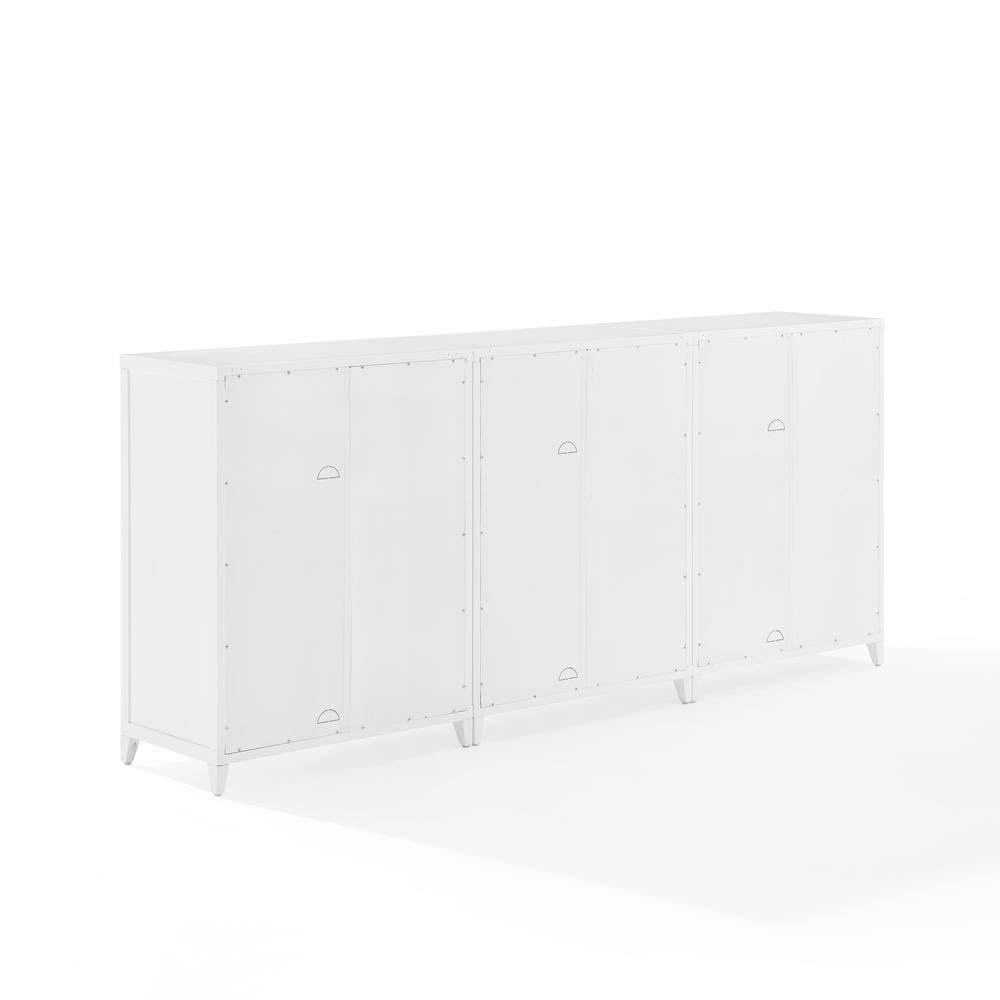 Milo 3Pc Media Storage Cabinet Set White - 3 Storage Pantries. Picture 11