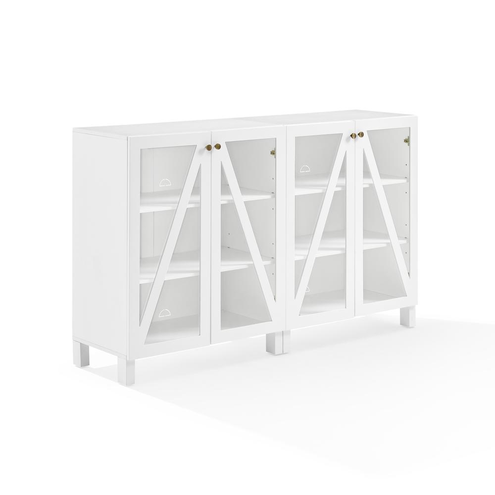 Cassai 2Pc Media Storage Cabinet Set White - 2 Storage Pantries. Picture 1
