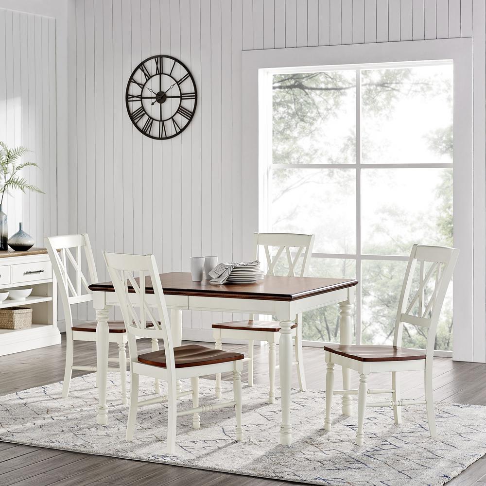 Shelby 5Pc Dining Set Distressed White - Table & 4 Chairs. Picture 2