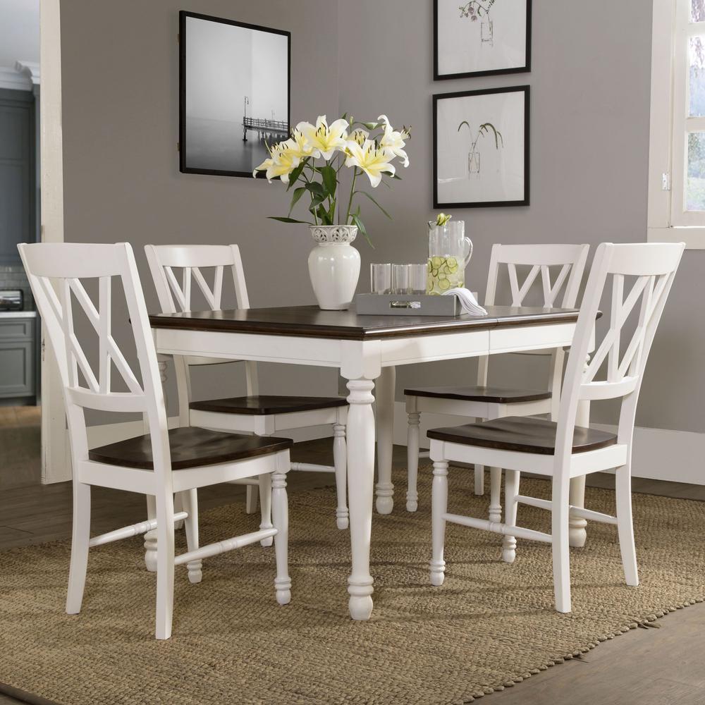 Shelby 5Pc Dining Set Distressed White - Table & 4 Chairs. Picture 3