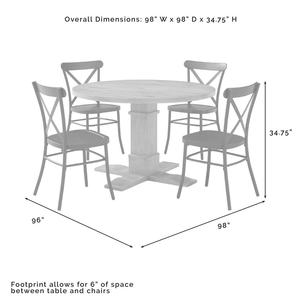 Joanna 5Pc Round Dining Set W/Camille Chairs Matte Black/ Rustic Brown - Table & 4 Chairs. Picture 12