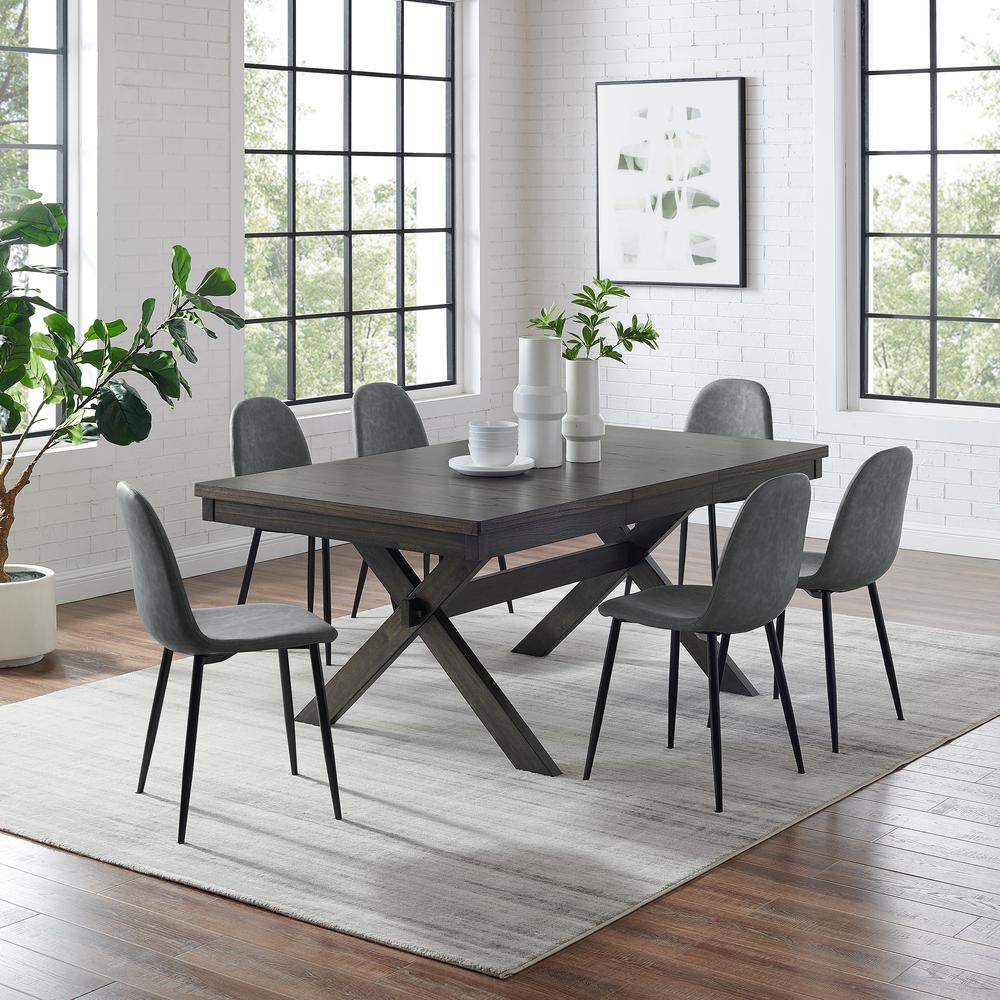 Hayden 7Pc Dining Set W/Weston Chairs Distressed Gray /Slate - Table & 6 Chairs. Picture 1