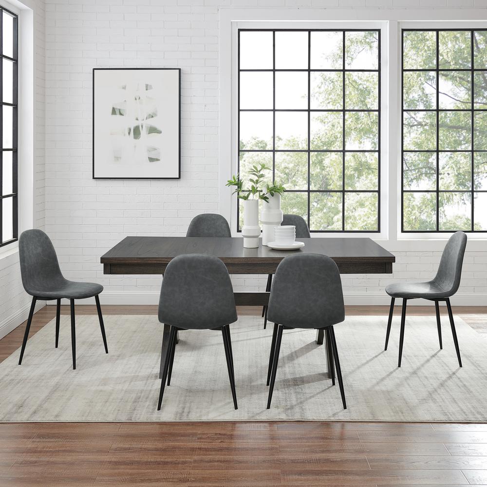 Hayden 7Pc Dining Set W/Weston Chairs Distressed Gray /Slate - Table & 6 Chairs. Picture 2