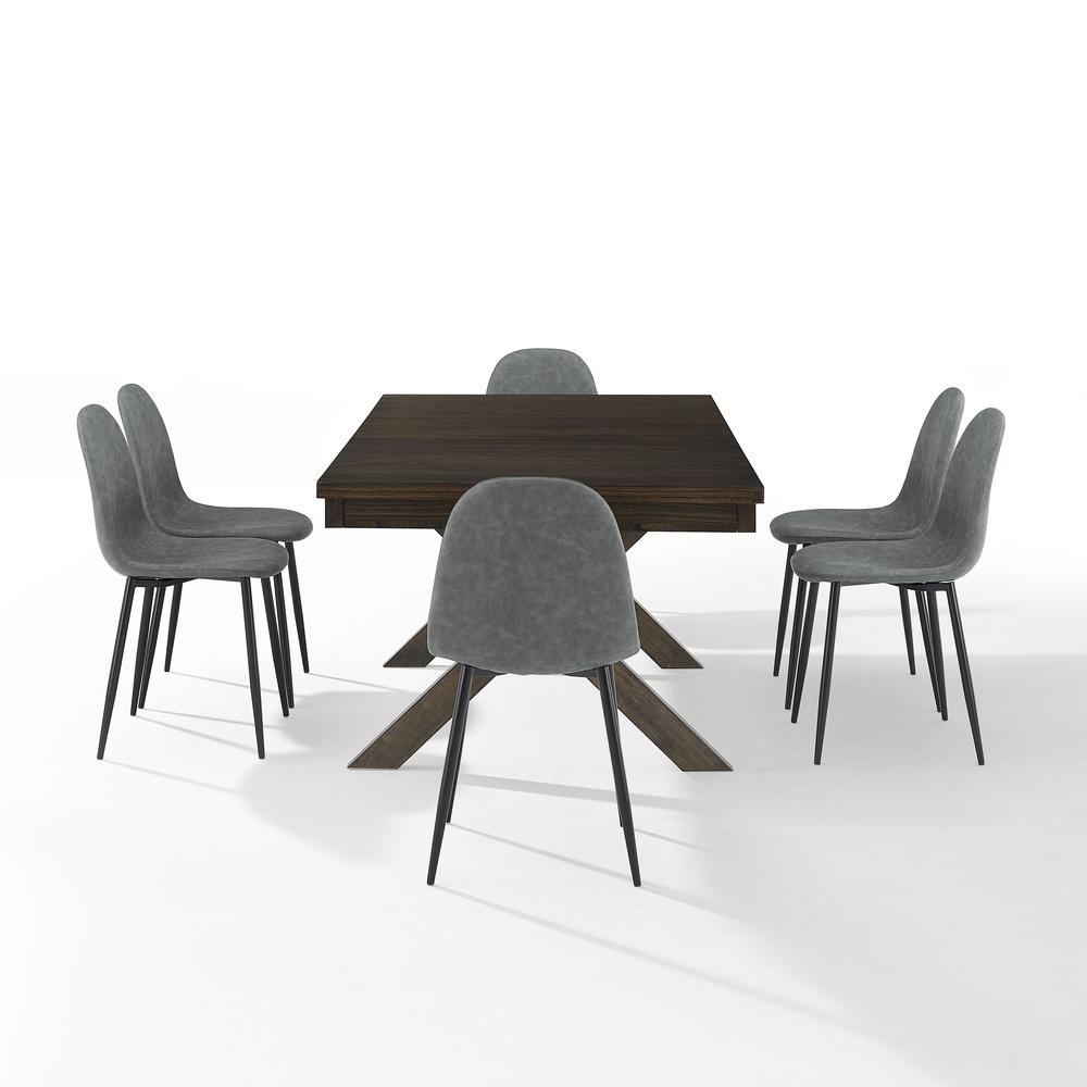 Hayden 7Pc Dining Set W/Weston Chairs Distressed Gray /Slate - Table & 6 Chairs. Picture 8