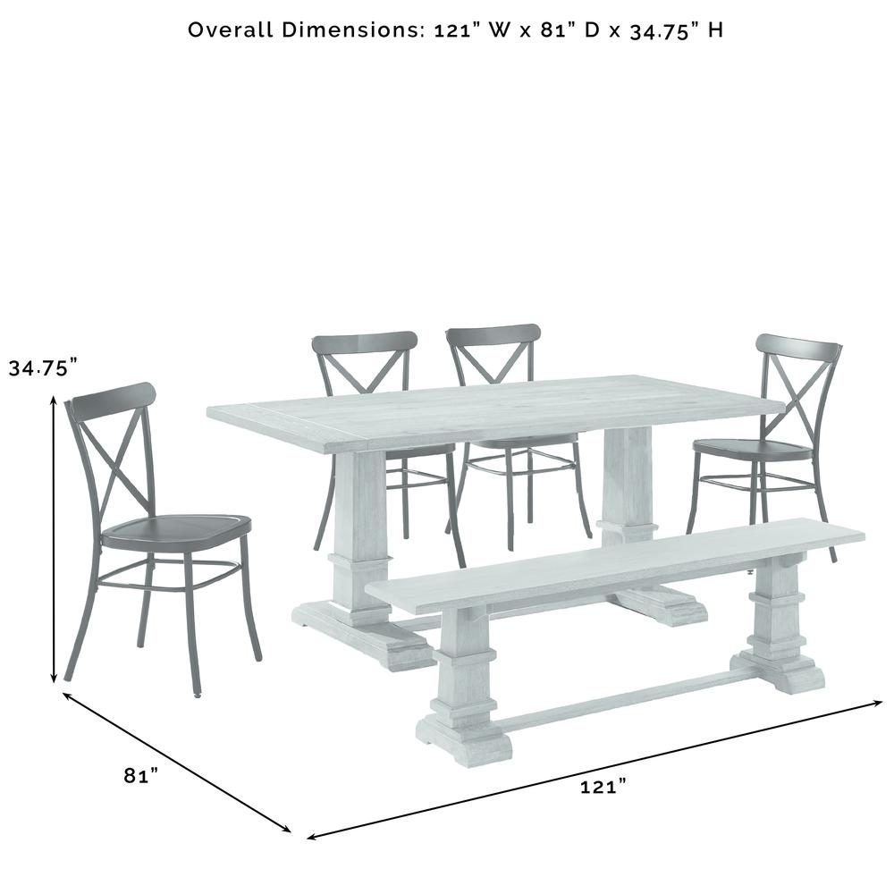 Joanna 6Pc Dining Set W/Camille Chairs Matte Black/Rustic Brown - Table, Bench, & 4 Chairs. Picture 10