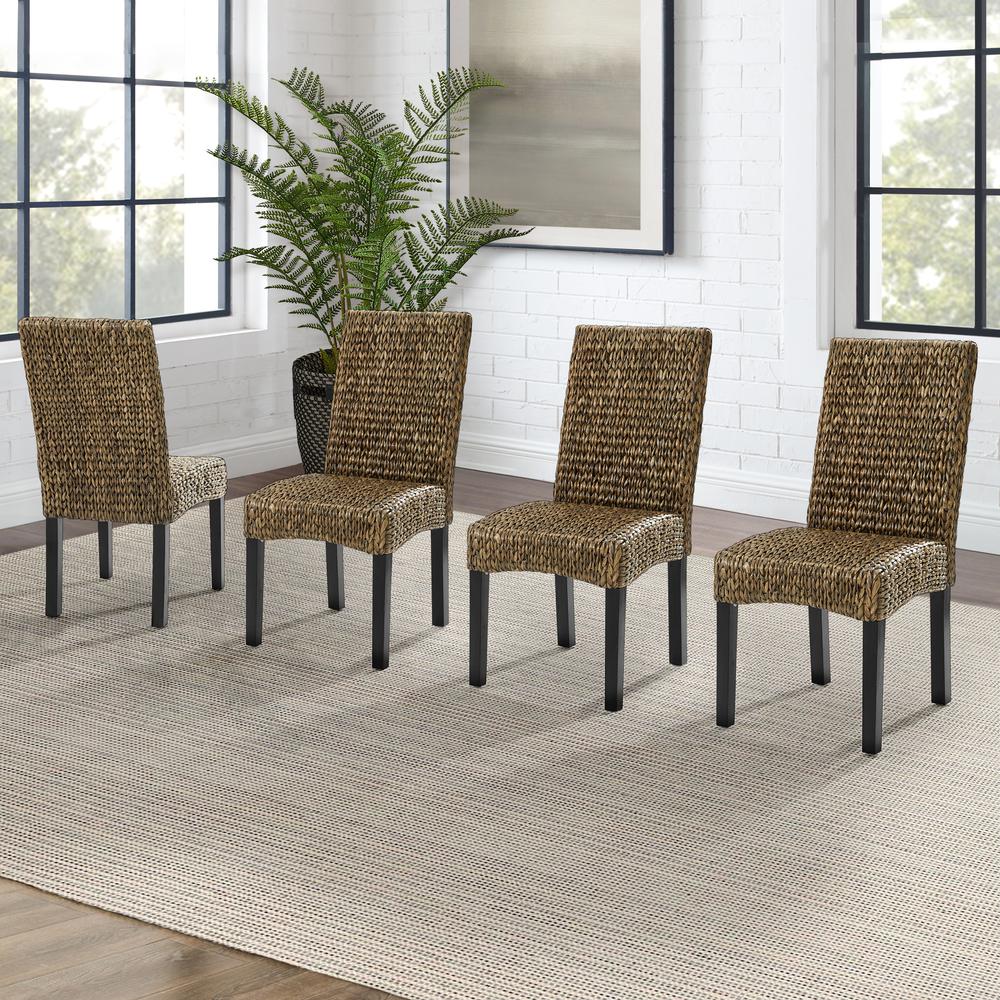 Edgewater 4Pc Dining Chair Set Seagrass/Darkbrown - 4 Chairs. Picture 9