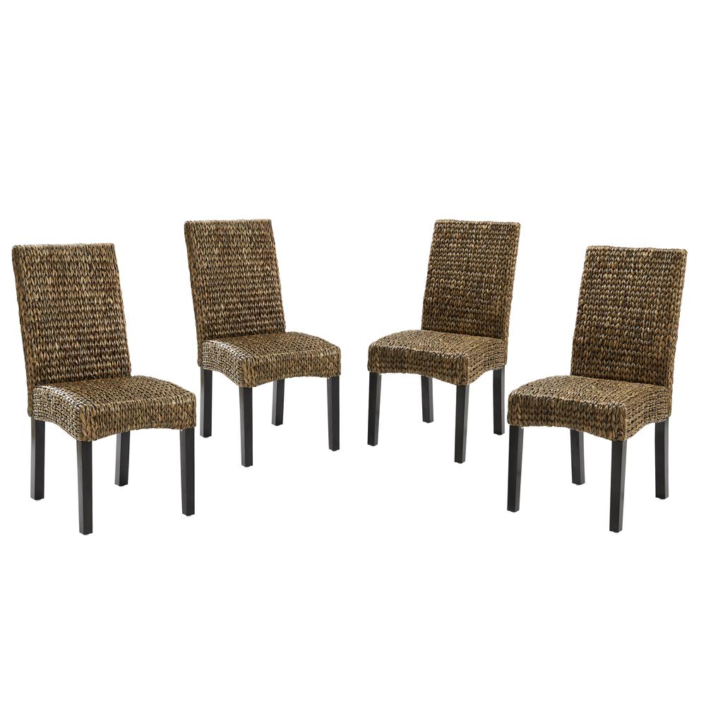 Edgewater 4Pc Dining Chair Set Seagrass/Darkbrown - 4 Chairs. Picture 13