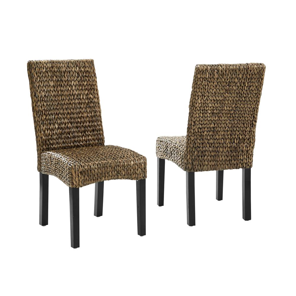 Edgewater 4Pc Dining Chair Set Seagrass/Darkbrown - 4 Chairs. Picture 11