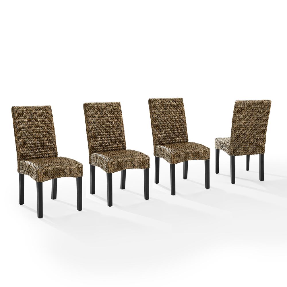 Edgewater 4Pc Dining Chair Set Seagrass/Darkbrown - 4 Chairs. Picture 5