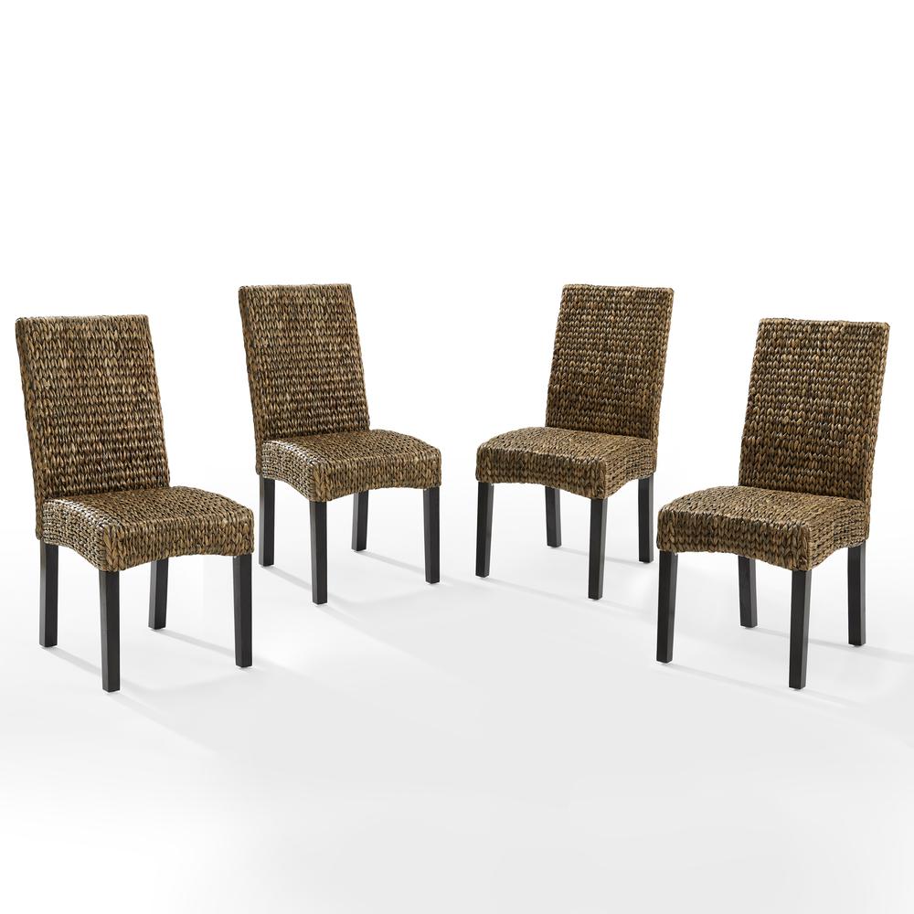Edgewater 4Pc Dining Chair Set Seagrass/Darkbrown - 4 Chairs. Picture 6