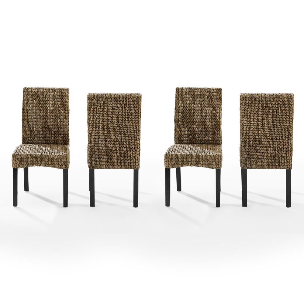 Edgewater 4Pc Dining Chair Set Seagrass/Darkbrown - 4 Chairs. Picture 7