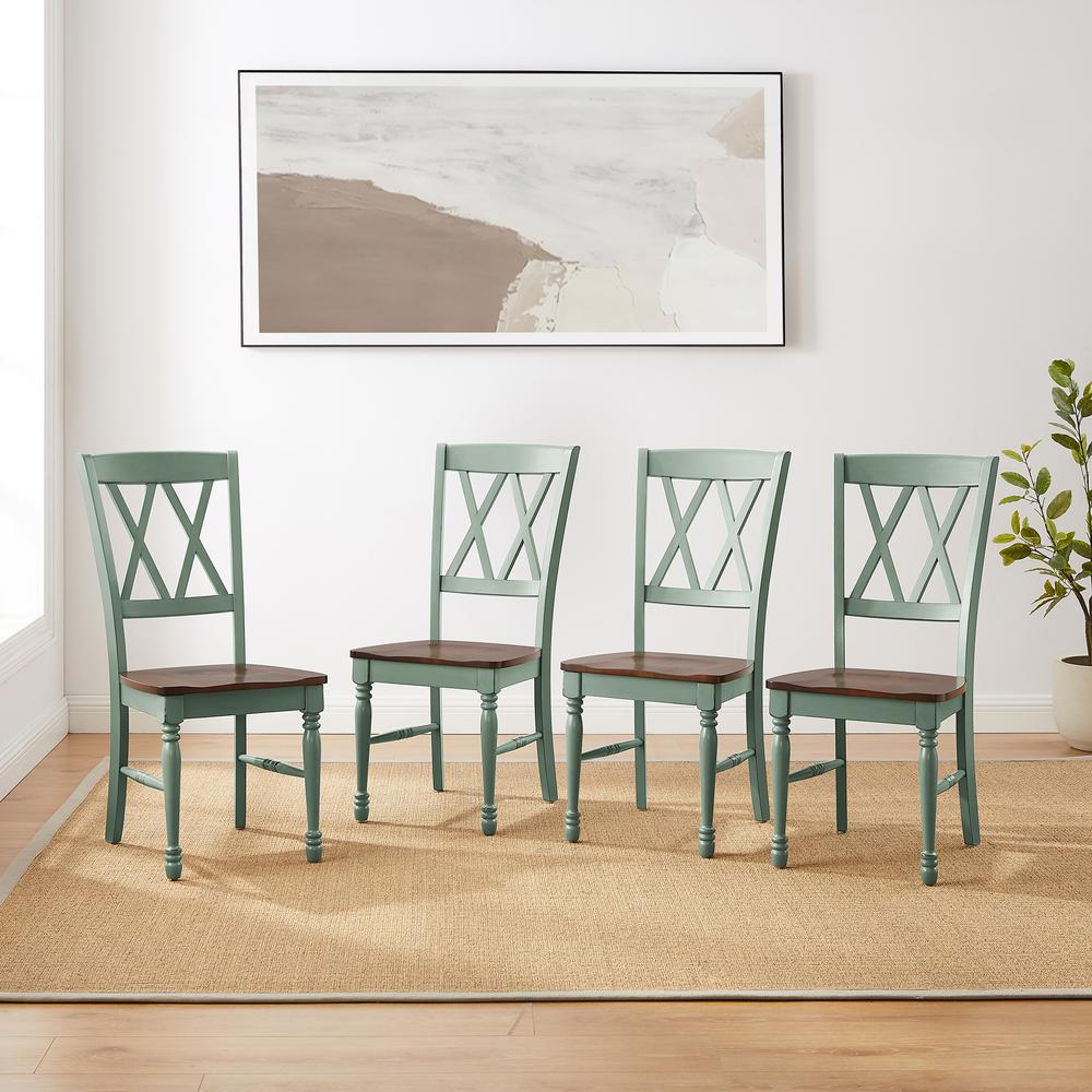 Shelby 4-Piece Dining Chair Set Distressed Teal - 4 Chairs. Picture 8