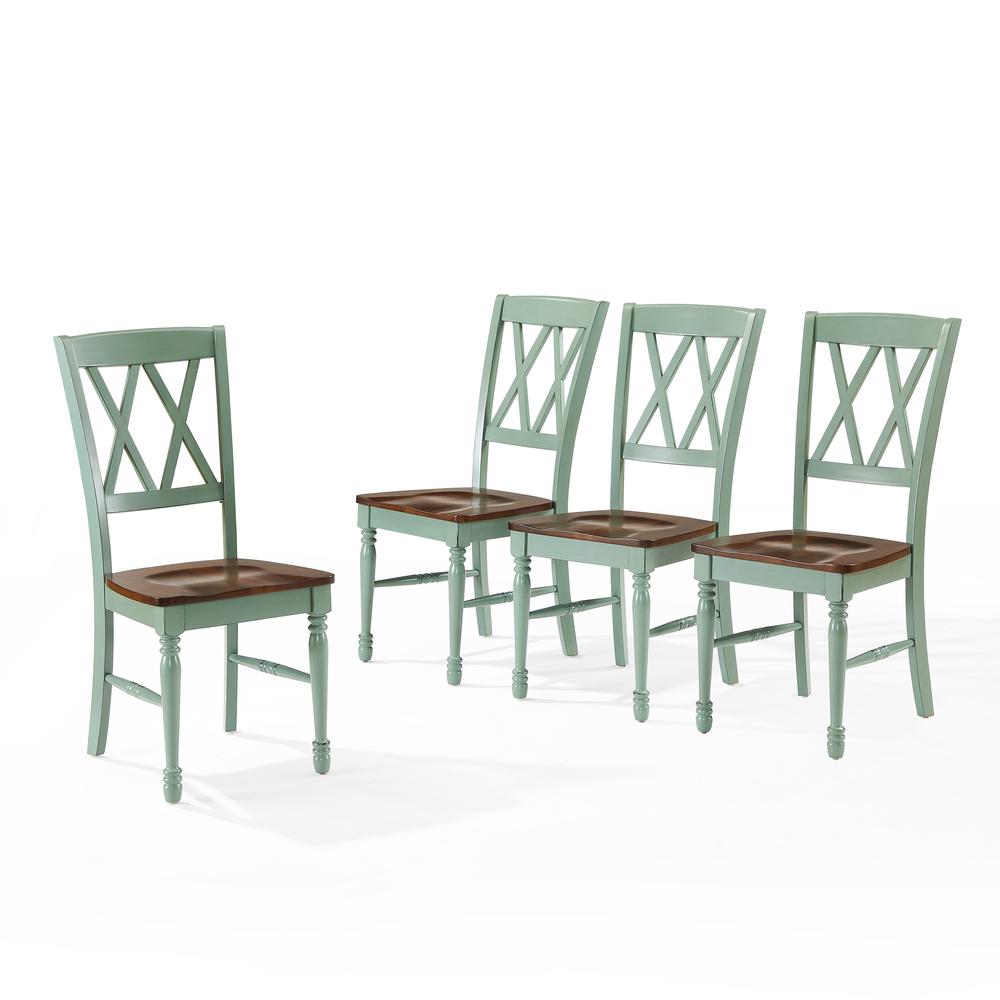 Shelby 4-Piece Dining Chair Set Distressed Teal - 4 Chairs. Picture 1