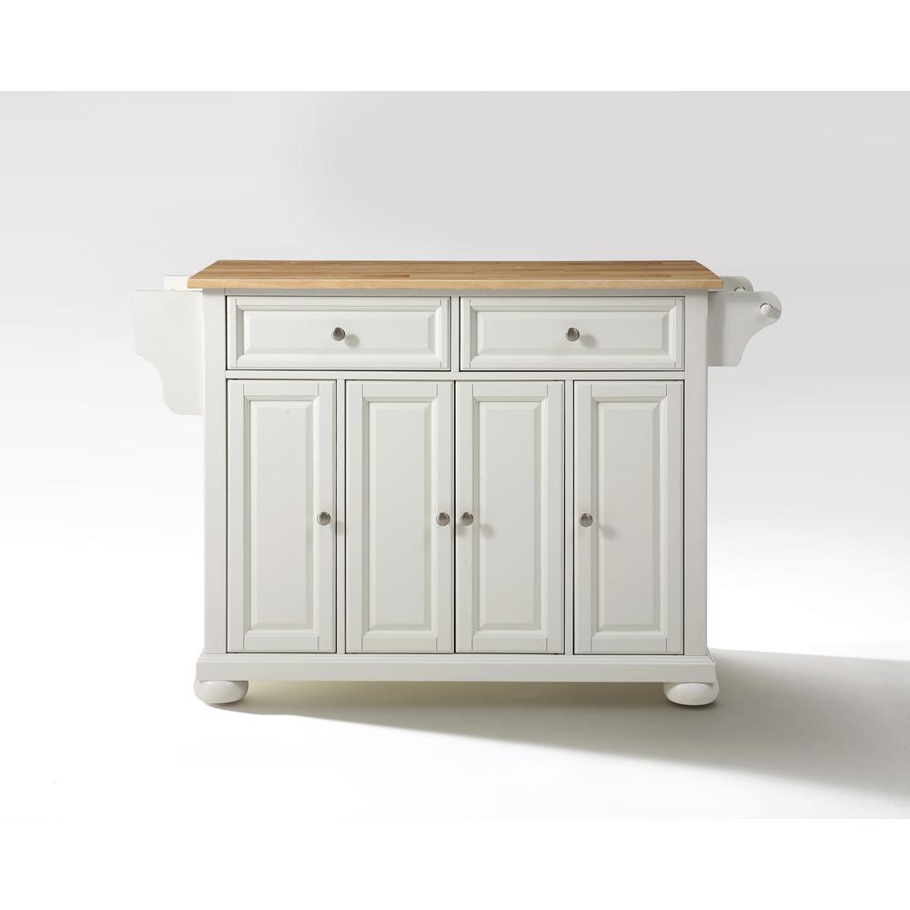 Alexandria Wood Top Full Size Kitchen Island/Cart White/Natural. Picture 4
