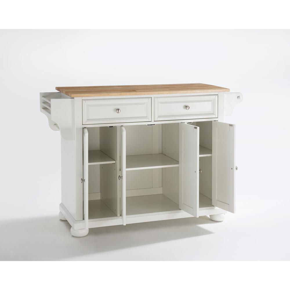 Alexandria Wood Top Full Size Kitchen Island/Cart White/Natural. Picture 5