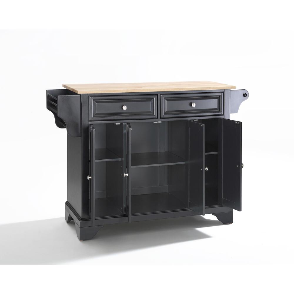 Lafayette Wood Top Full Size Kitchen Island/Cart Black/Natural. Picture 2