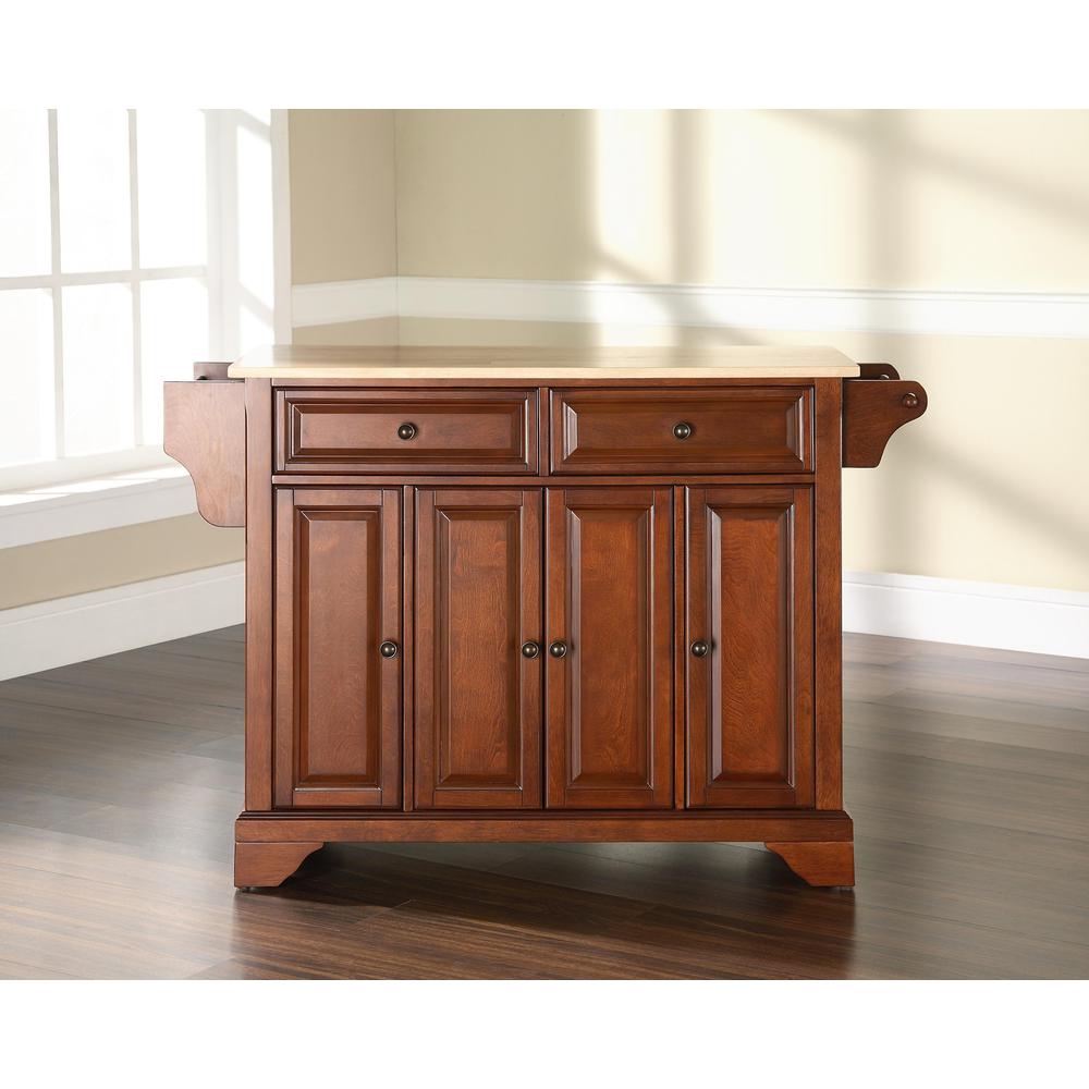 Lafayette Wood Top Full Size Kitchen Island/Cart Cherry/Natural. The main picture.