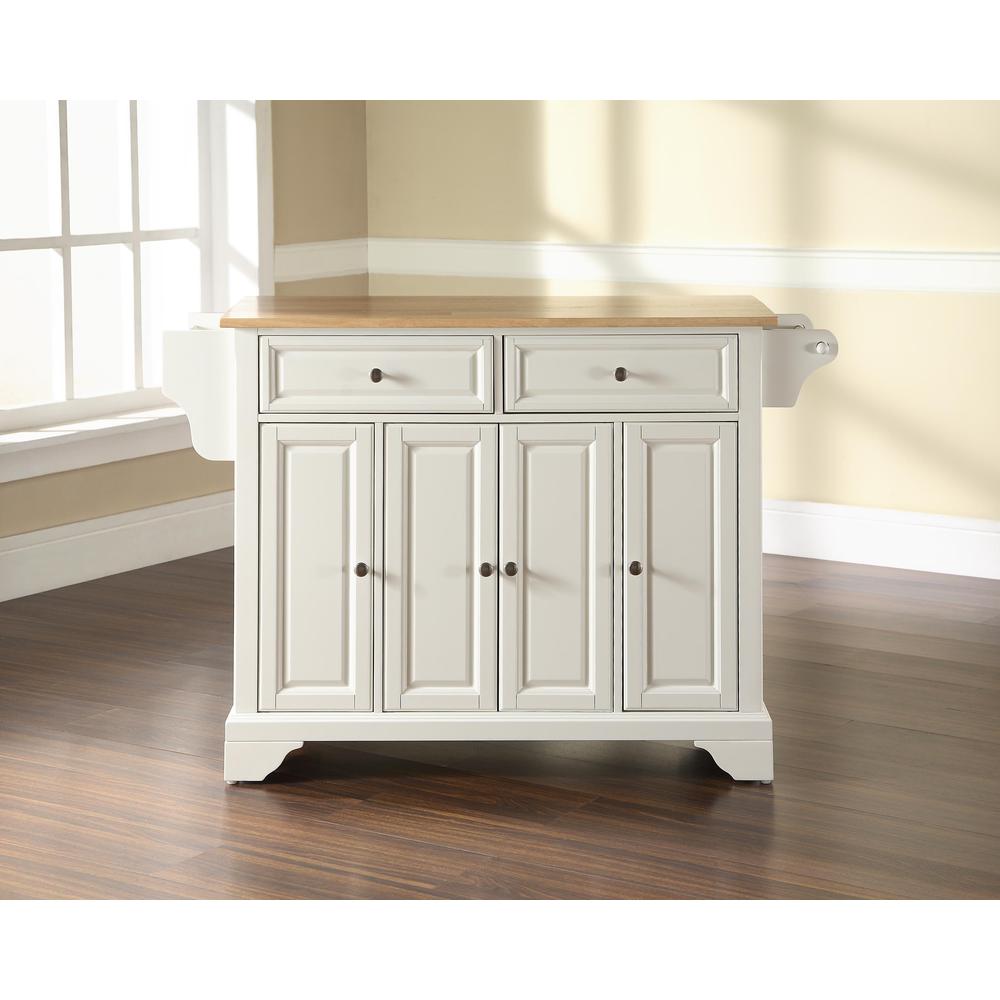 Lafayette Wood Top Full Size Kitchen Island/Cart White/Natural. Picture 1