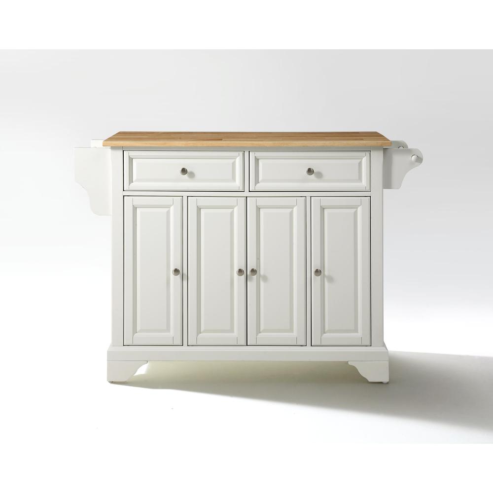 Lafayette Wood Top Full Size Kitchen Island/Cart White/Natural. Picture 4