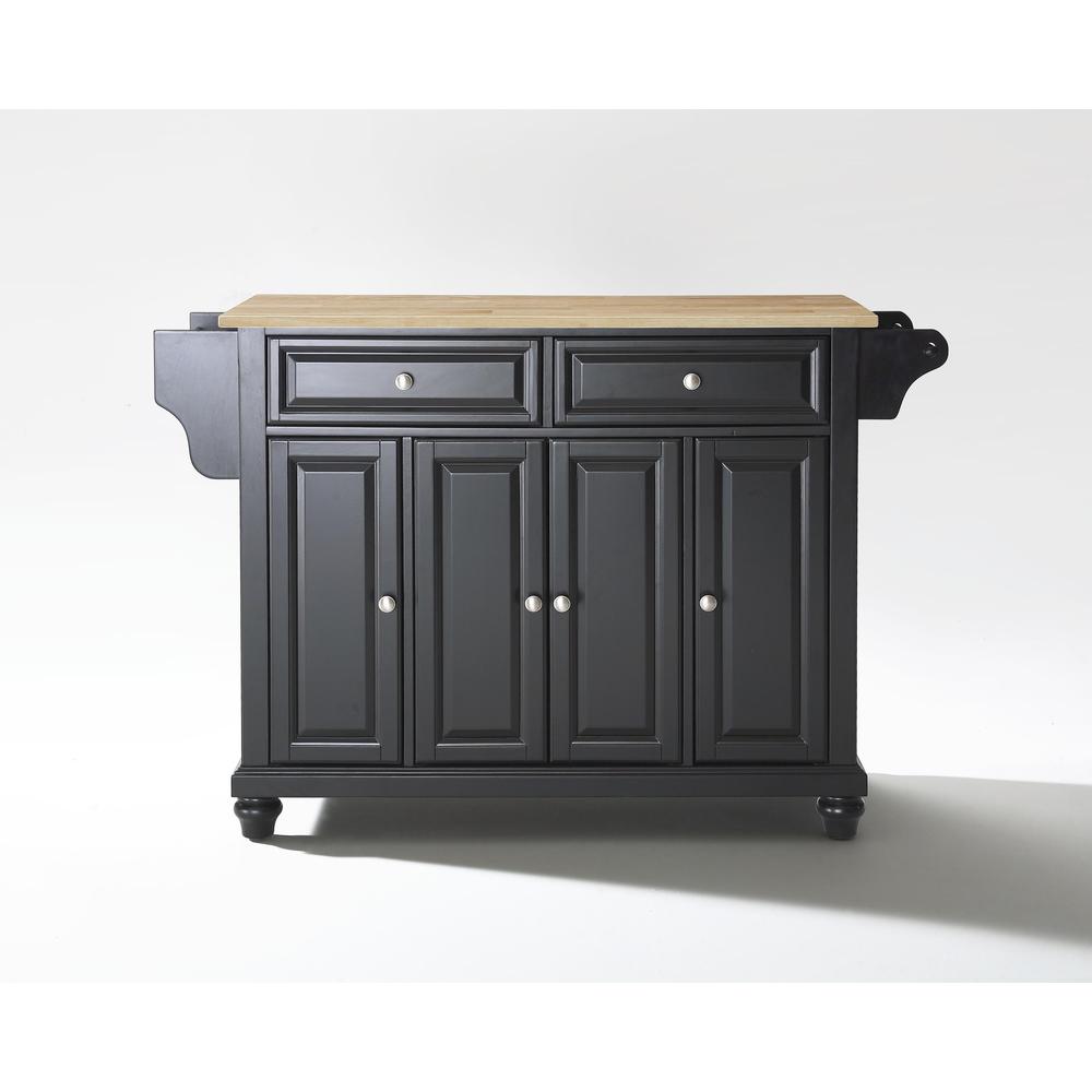 Cambridge Wood Top Full Size Kitchen Island/Cart Black/Natural. Picture 4
