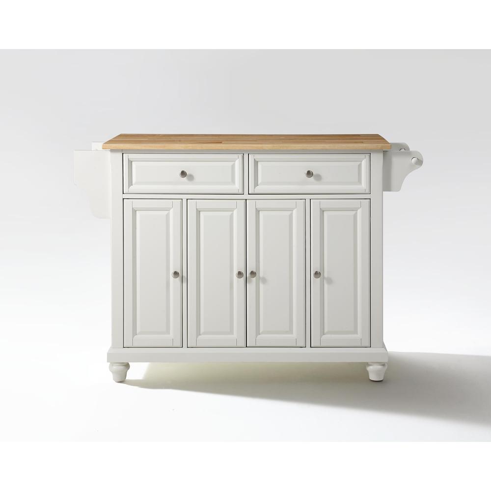 Cambridge Wood Top Full Size Kitchen Island/Cart White/Natural. Picture 4