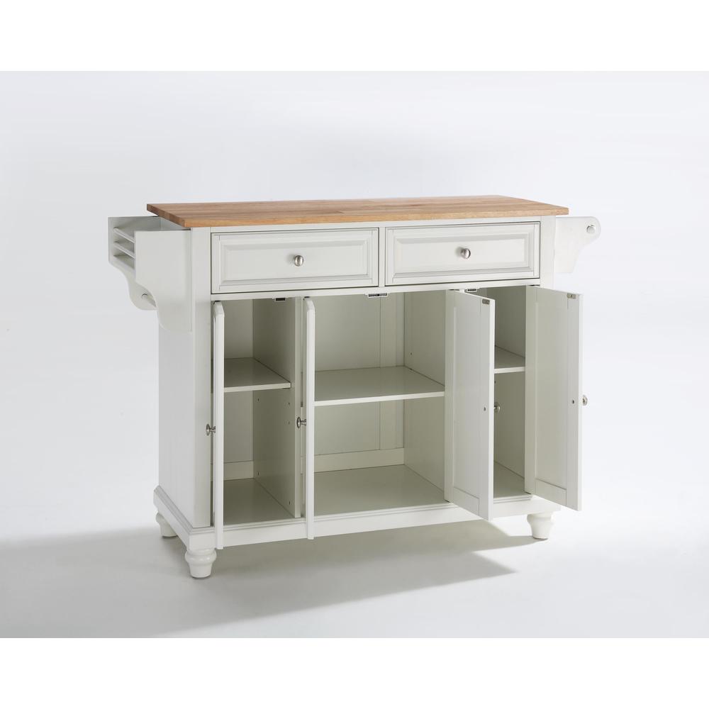 Cambridge Wood Top Full Size Kitchen Island/Cart White/Natural. Picture 5
