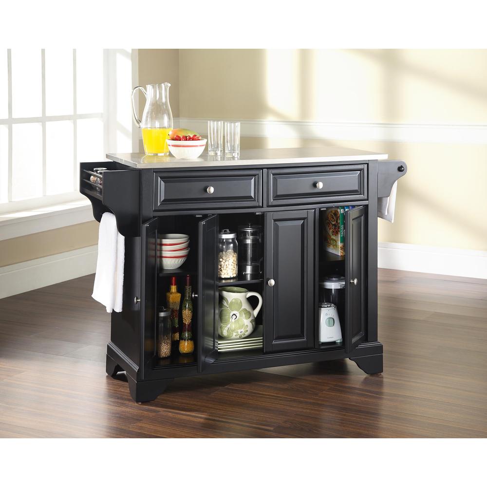 Lafayette Stainless Steel Top Full Size Kitchen Island/Cart Black/Stainless Steel. Picture 2
