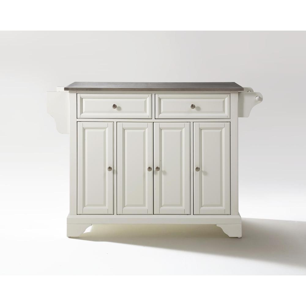 Lafayette Stainless Steel Top Full Size Kitchen Island/Cart White/Stainless Steel. Picture 2