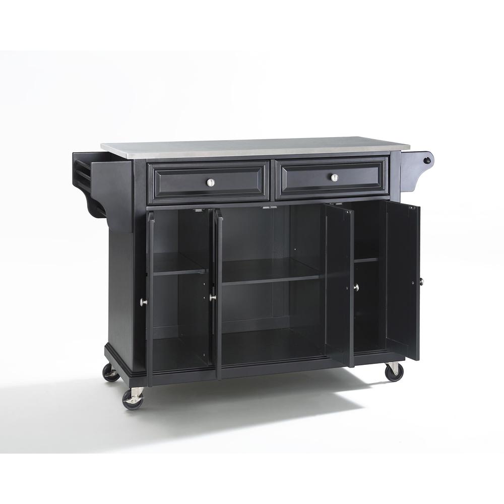 Full Size Stainless Steel Top Kitchen Cart Black/Stainless Steel. Picture 5