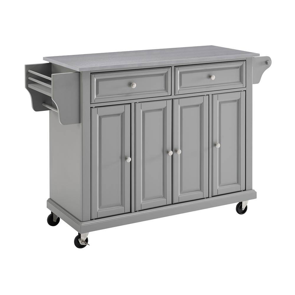 Full Size Stainless Steel Top Kitchen Cart Gray/Stainless Steel. Picture 5