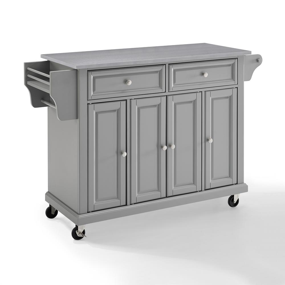 Full Size Stainless Steel Top Kitchen Cart Gray/Stainless Steel. Picture 7