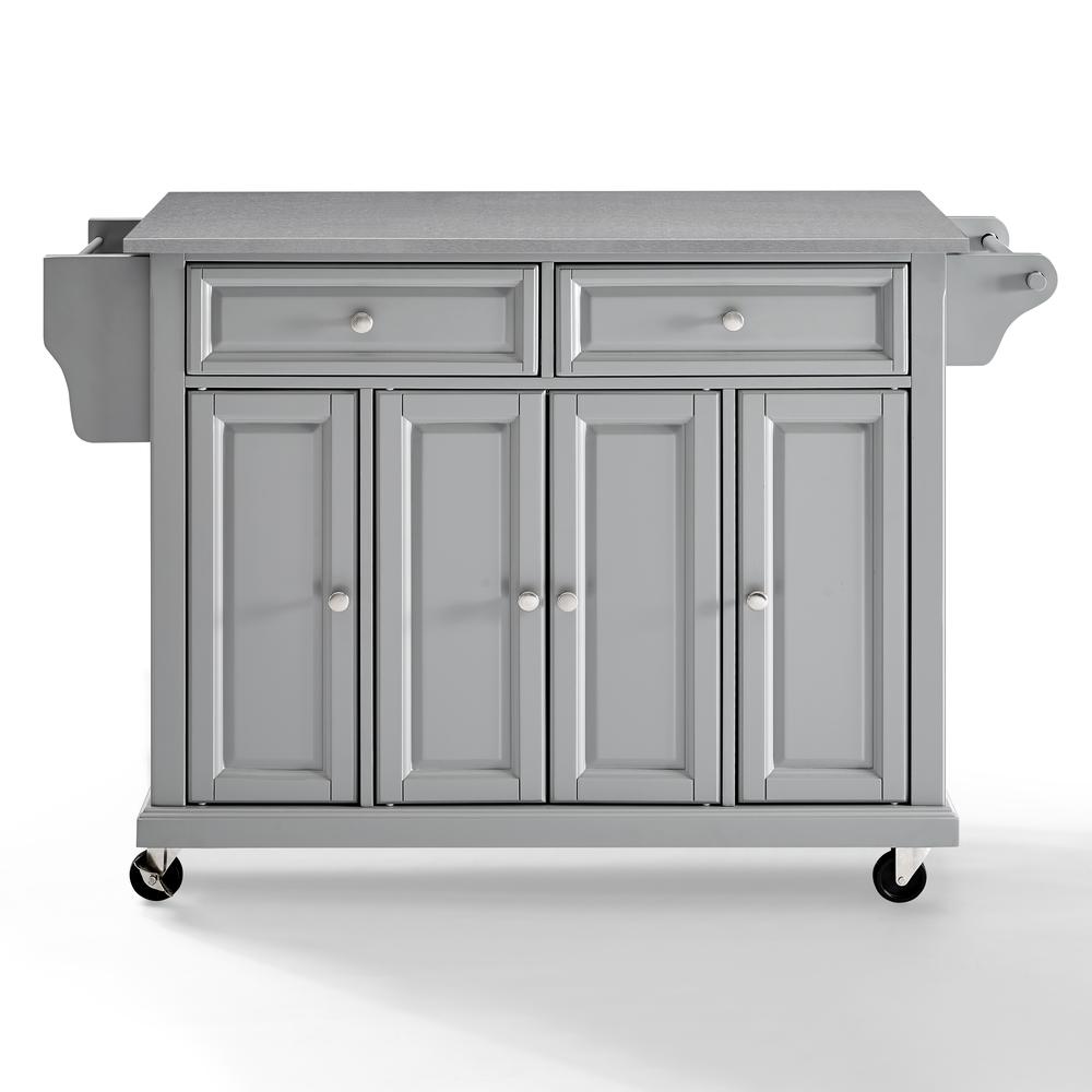 Full Size Stainless Steel Top Kitchen Cart Gray/Stainless Steel. Picture 8