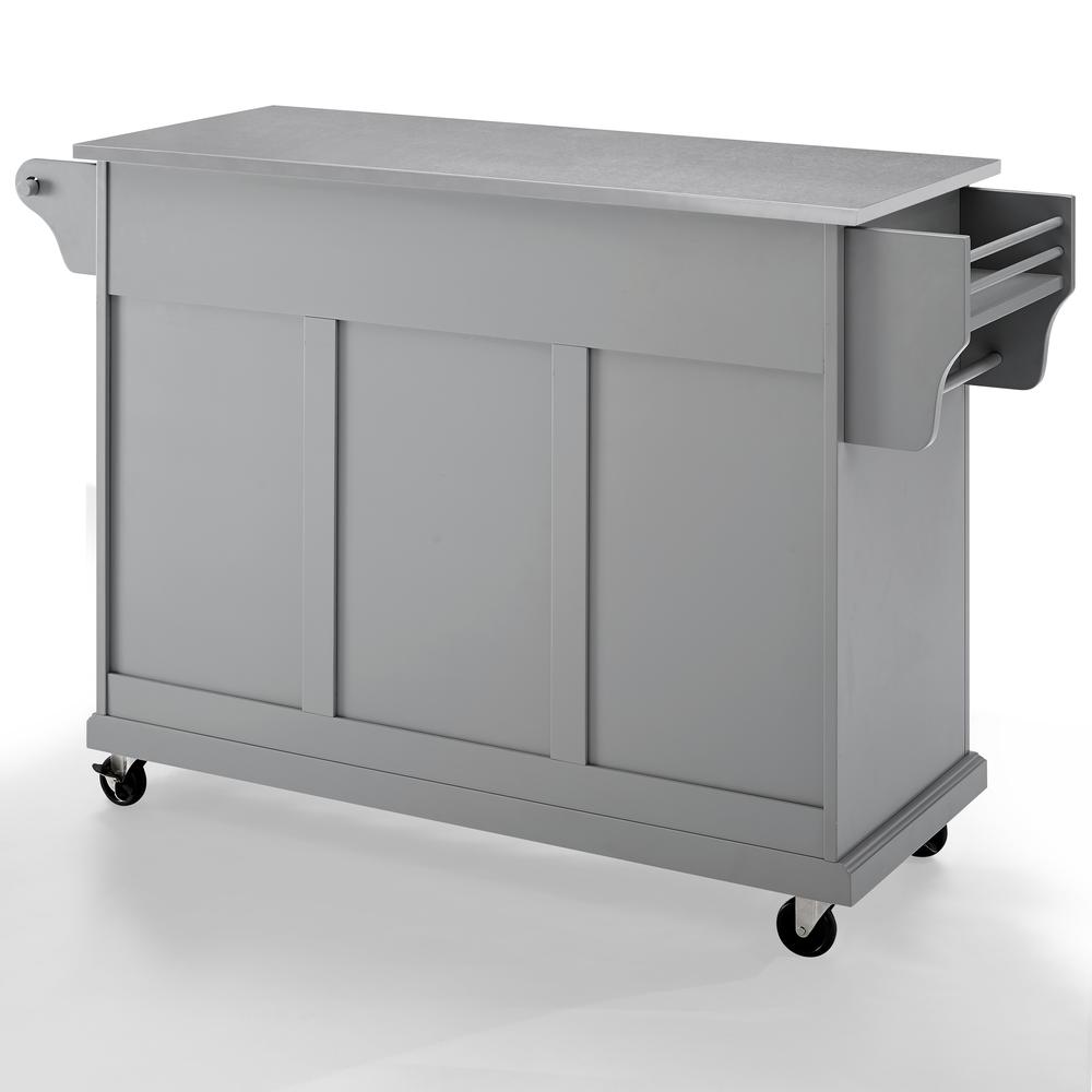 Full Size Stainless Steel Top Kitchen Cart Gray/Stainless Steel. Picture 9