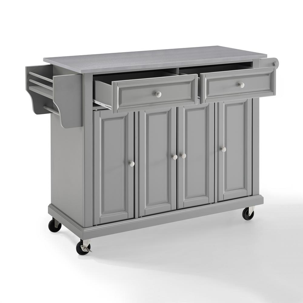 Full Size Stainless Steel Top Kitchen Cart Gray/Stainless Steel. Picture 12