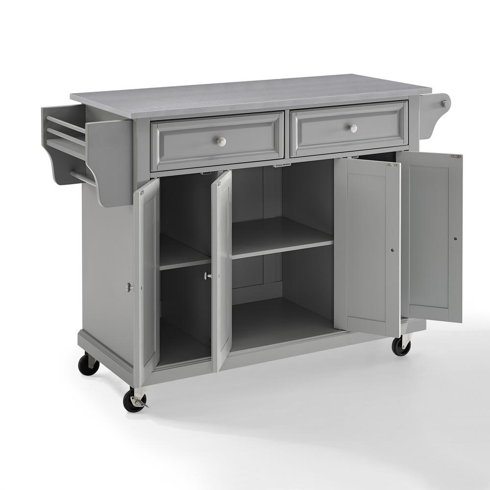 Full Size Stainless Steel Top Kitchen Cart Gray/Stainless Steel. Picture 13