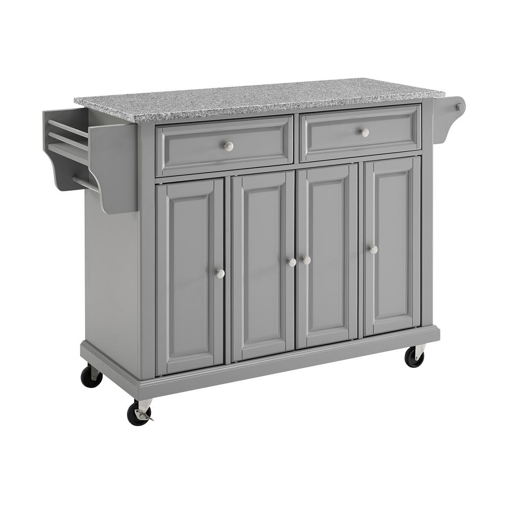 Full Size Granite Top Kitchen Cart Gray/Gray. Picture 5