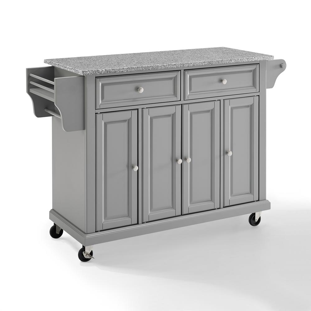 Full Size Granite Top Kitchen Cart Gray/Gray. Picture 8