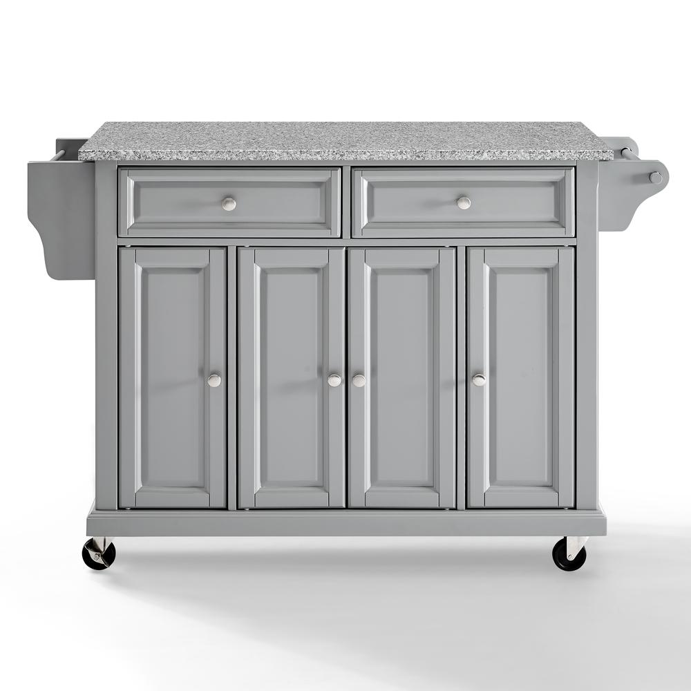 Full Size Granite Top Kitchen Cart Gray/Gray. Picture 9