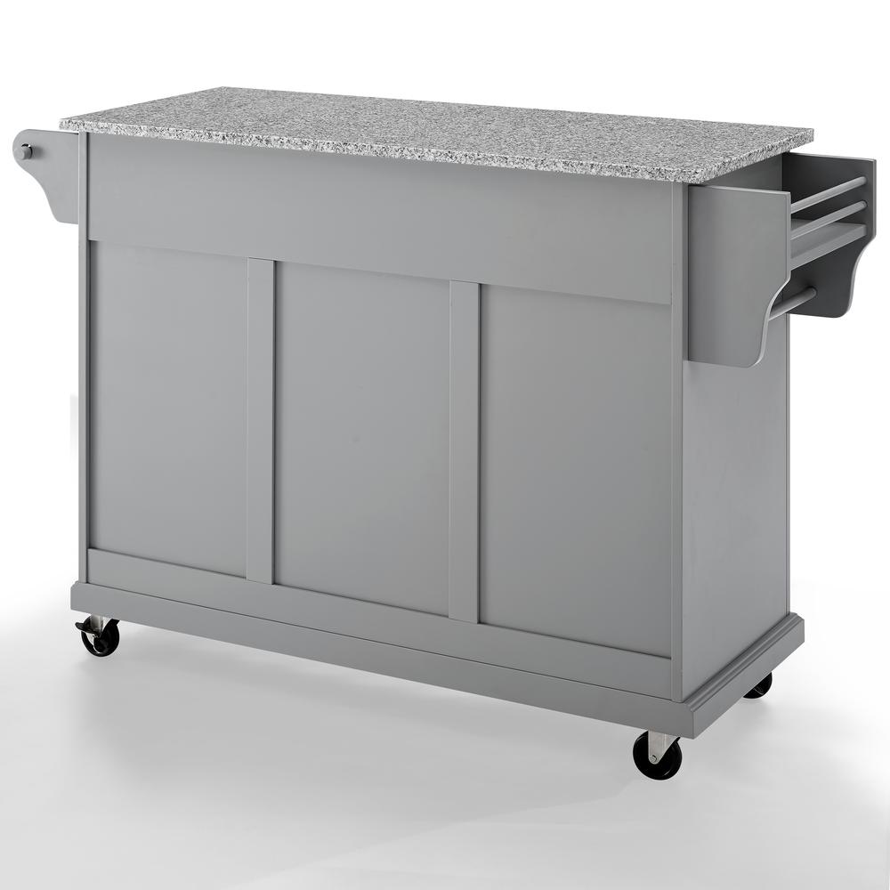 Full Size Granite Top Kitchen Cart Gray/Gray. Picture 10