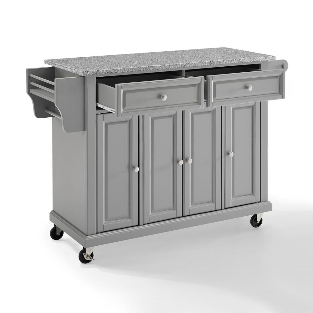 Full Size Granite Top Kitchen Cart Gray/Gray. Picture 12