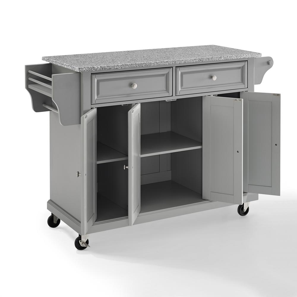 Full Size Granite Top Kitchen Cart Gray/Gray. Picture 13