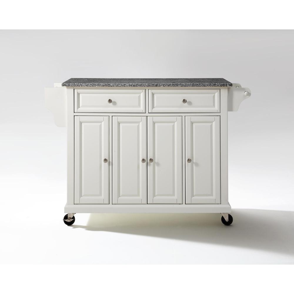 Full Size Granite Top Kitchen Cart White/Gray. Picture 4